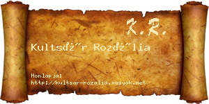 Kultsár Rozália névjegykártya